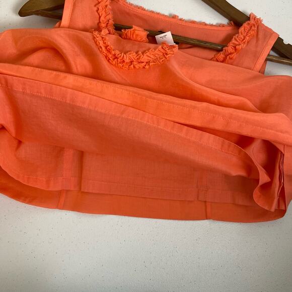 J Crew Size 8 Cotton Silk Blend Lightweight Tank Blouse Top Lined Peach Coral - Picture 6 of 12